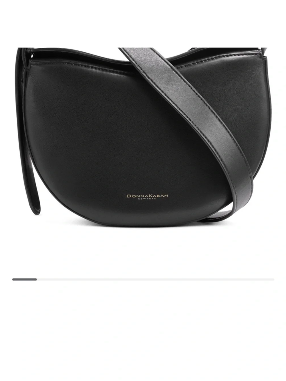Donna Karan newyork Black Leather Crescent Shoulder /crossbody bag with dust bag